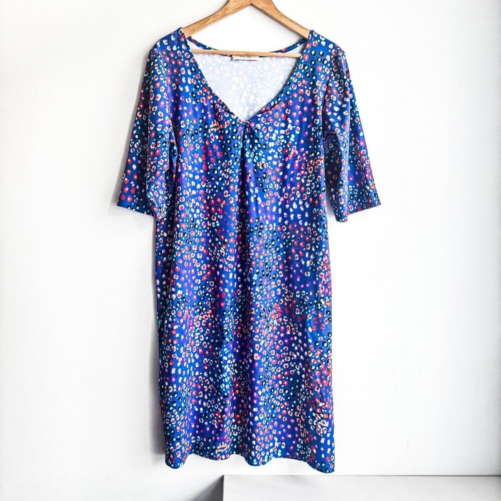 Nadya Toto Colourful Floral Knit Stretchy Comfort Dress XL
